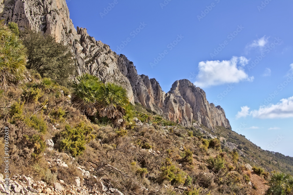 Peaks of the Bernia mountain range