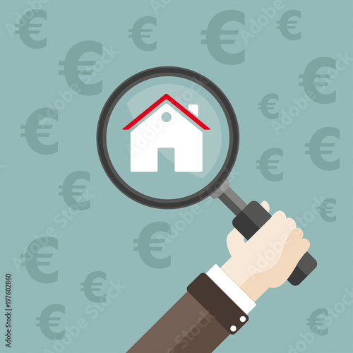 Flat Cartoon Haus Finanzierung