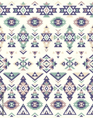 Seamless Ethnic pattern textures. Purple & Yellow colors. Navajo geometric print. Rustic decorative ornament. Abstract geometric pattern. Native American pattern. Ornament for the design of clothing