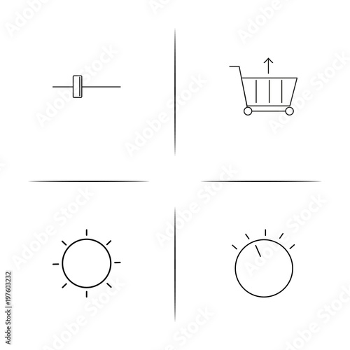 Buttons simple linear icons set. Outlined vector icons