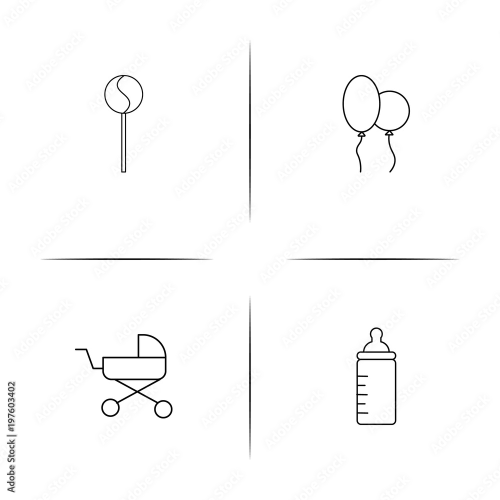 Baby, Kid And Newborn simple linear icons set. Outlined vector icons Baby, Kid And Newborn simple linear icons set. Outlined vector icons