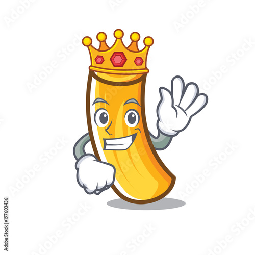 King tortiglioni pasta mascot cartoon