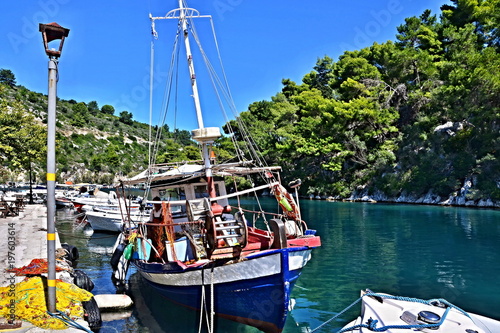 Greece, the island of Paxos - fishing boat in the port of Gaios photo