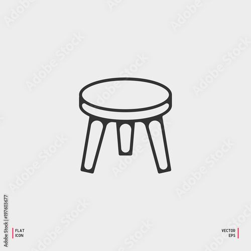 Chair icon stool line icon