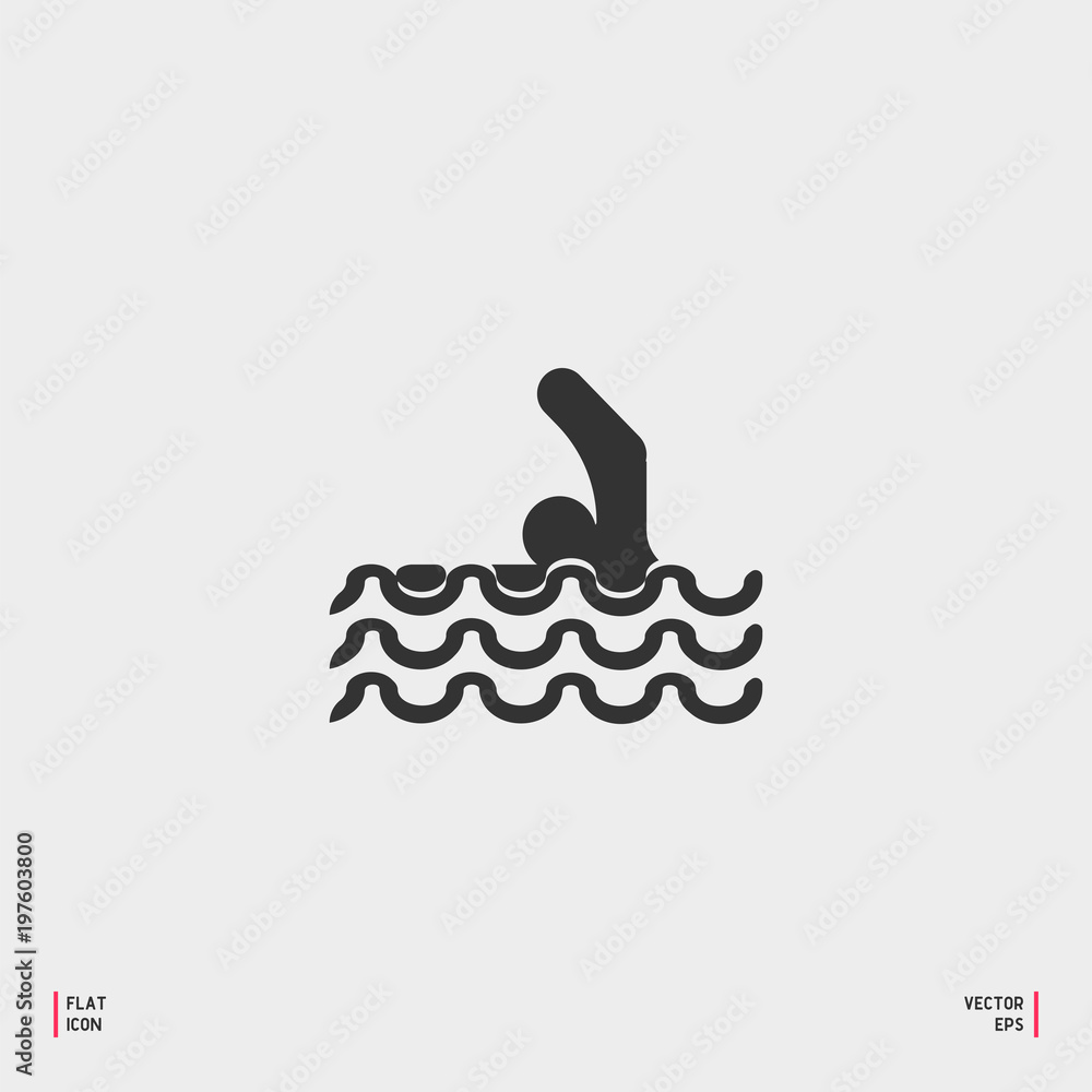 Swimmer icon thin line for web and mobile modern minimalistic flat design dark grey Swimmer icon thin line for web and mobile modern minimalistic flat design dark grey