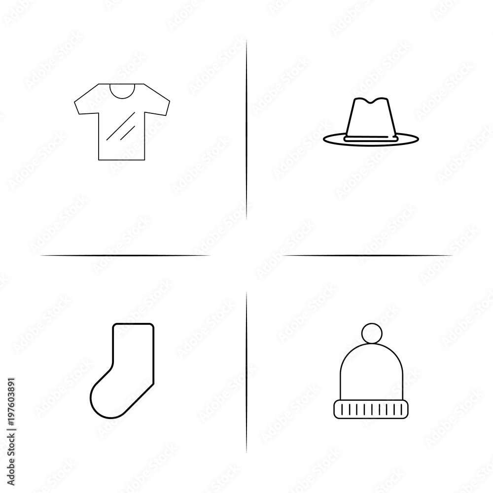 Dress And Clothes simple linear icons set. Outlined vector icons Dress And Clothes simple linear icons set. Outlined vector icons