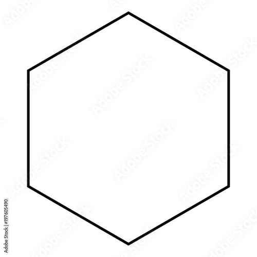 Hexagon icon black color illustration flat style simple image photo