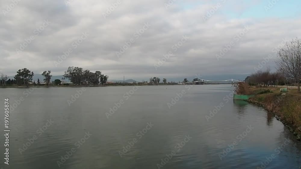 Video of the Ebro River, passing through Deltebre. The Ebro delta is a very touristy natural paradise in Catalonia Video of the Ebro River, passing through Deltebre. The Ebro delta is a very touristy natural paradise in Catalonia