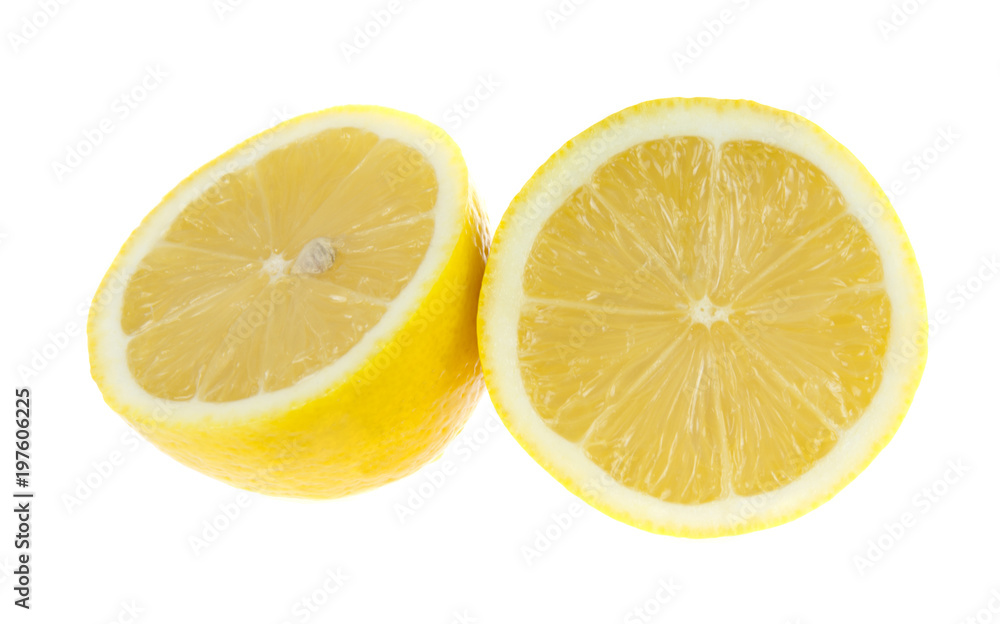 Lemon, cut in half. Isolated on white background Lemon, cut in half. Isolated on white background
