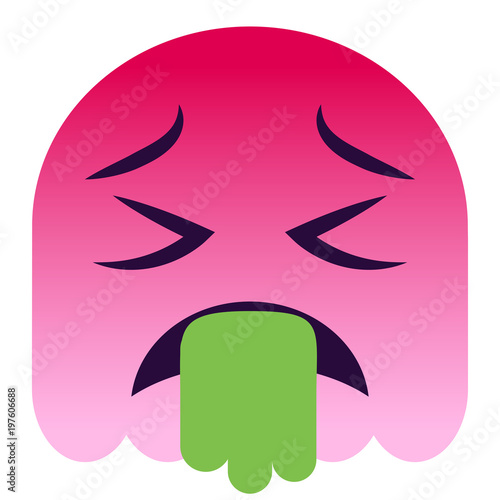 Erbrechen Emoticon - pinker Geist