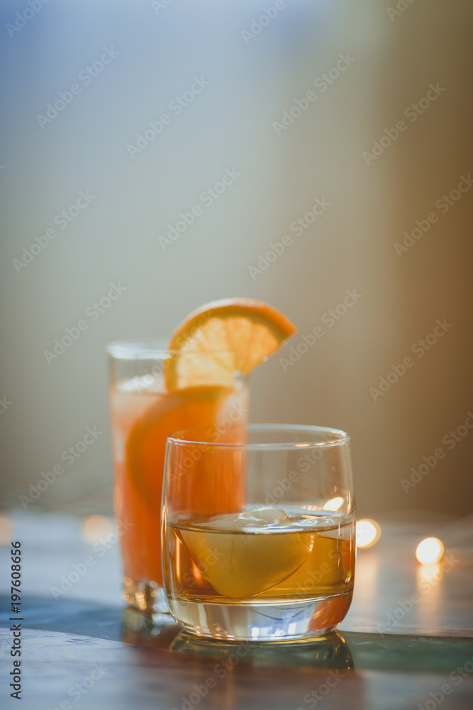 Alcohol drinks on light background Alcohol drinks on light background