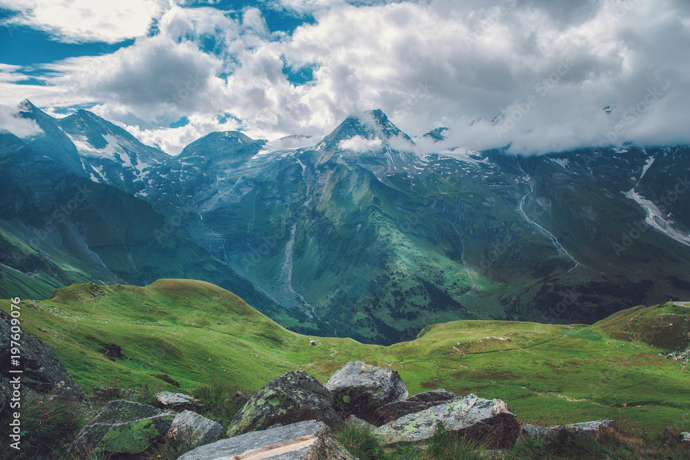Beautiful Mountain Panorama in Summer in the Austrian Alps Beautiful Mountain Panorama in Summer in the Austrian Alps