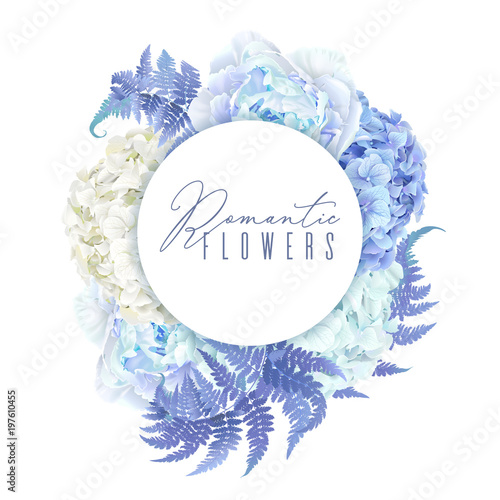 Floral blue round banner