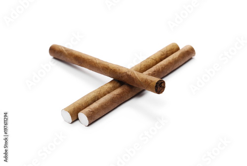 Cigarillos isolated on white background
