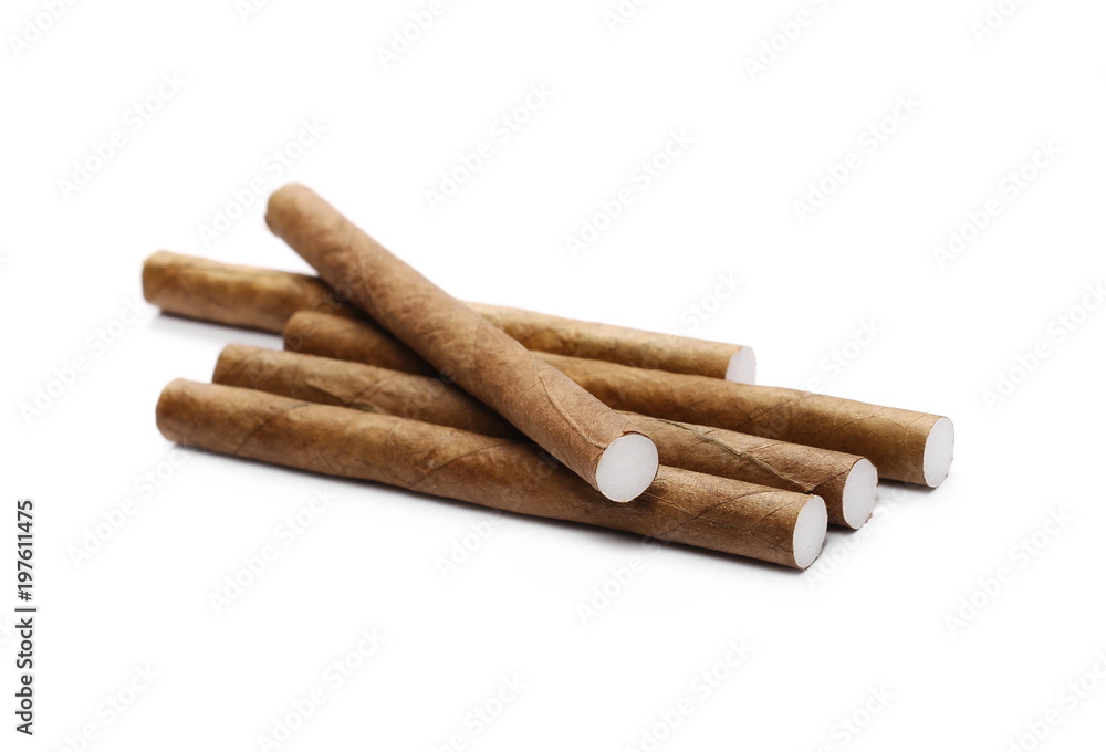 Cigarillos isolated on white background Cigarillos isolated on white background