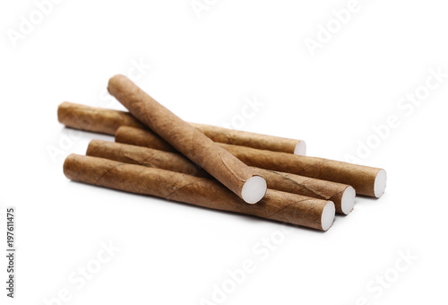Cigarillos isolated on white background