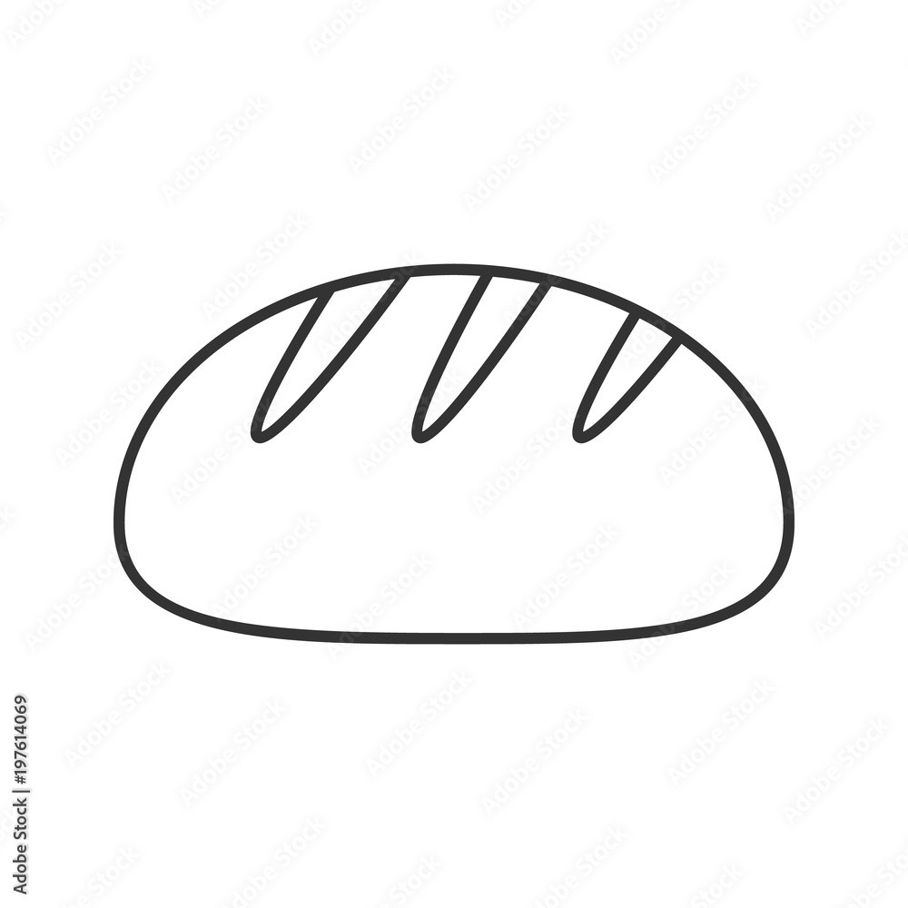White round bread linear icon White round bread linear icon