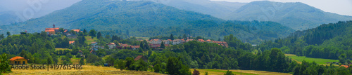 Panoramic view over Sassello village in Liguria, Italy