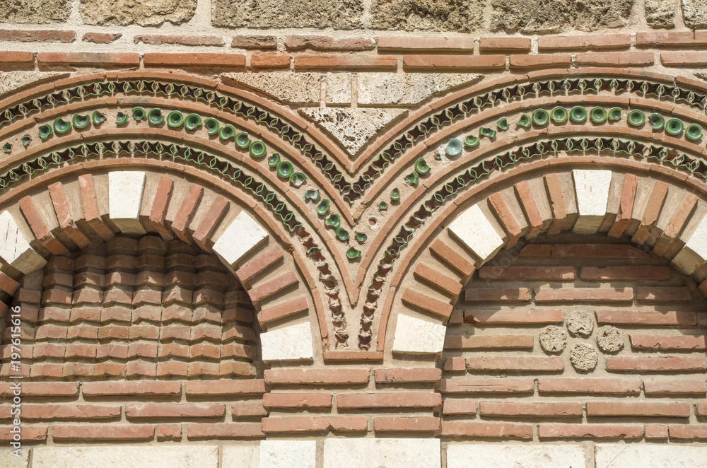 Facade with blind arches St. Paraskeva in old Nessebar , Bulgaria