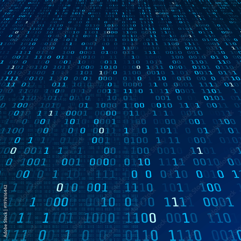 Encryption information. Binary code on blue background. Big data algorithm abstract concept. Vector illustration Encryption information. Binary code on blue background. Big data algorithm abstract concept. Vector illustration