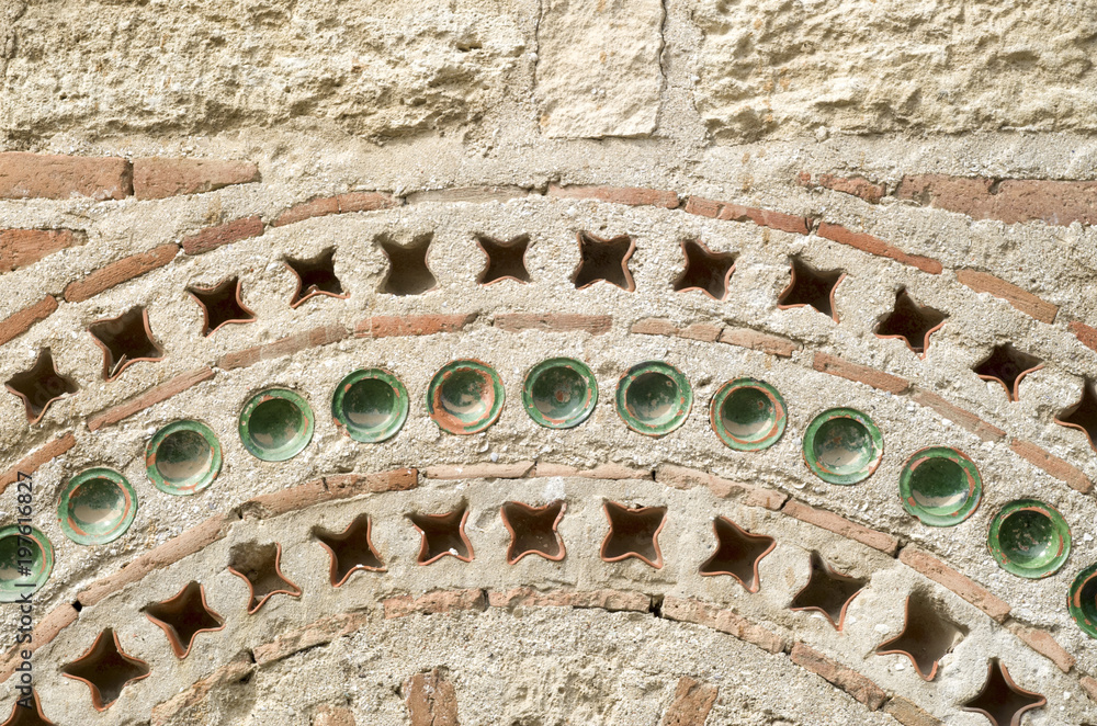 Detail of blind arches St. Paraskeva in old Nessebar , Bulgaria