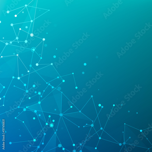 Plexus polygonal structure of data arrays or network.  Digital data visualization. Geometric graphic background molecule and communication. Big data complex with compounds. Vector illustration