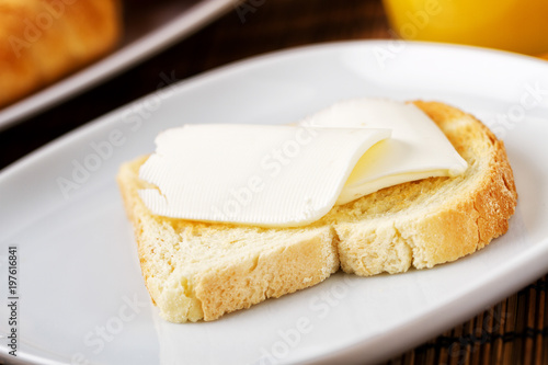Slice of bread with butter