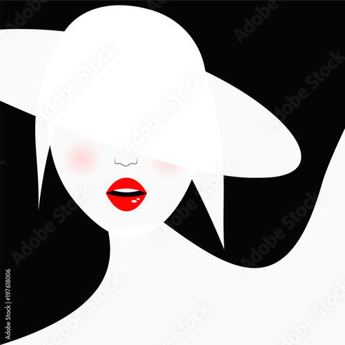 Donna con cappello bianco