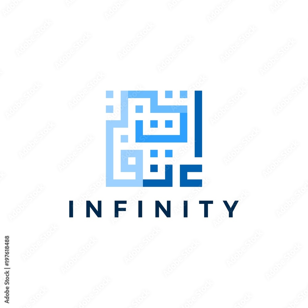 Fototapeta premium infinity in kufic square arab arabic logo vector download