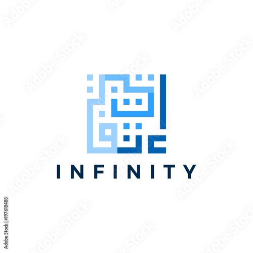 infinity in kufic square arab arabic logo vector download
