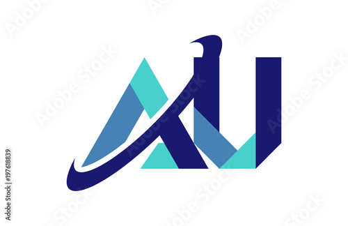 AU Ellipse Swoosh Ribbon Letter Logo