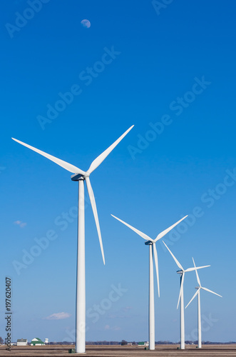 wind farm and moon