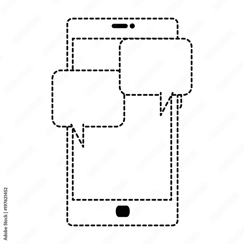 smartphone device with speech bubble vector illustration design