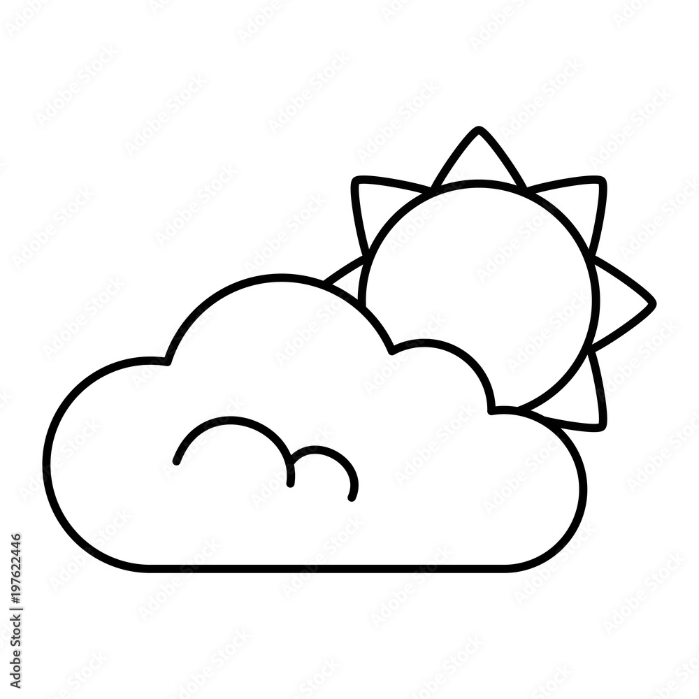 cloud weather with sun vector illustration design cloud weather with sun vector illustration design