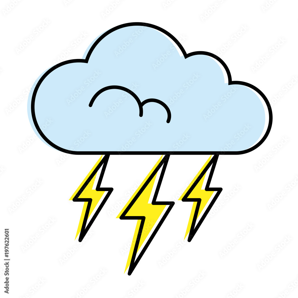 cloud weather with rays vector illustration design cloud weather with rays vector illustration design