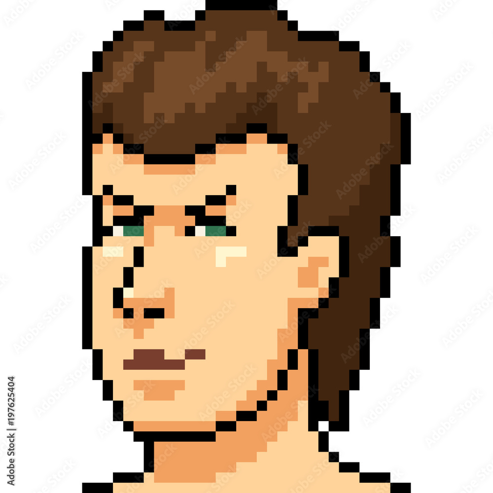 vector pixel art man portrait