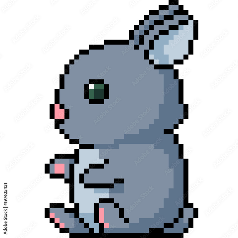 Fototapeta premium vector pixel art bunny
