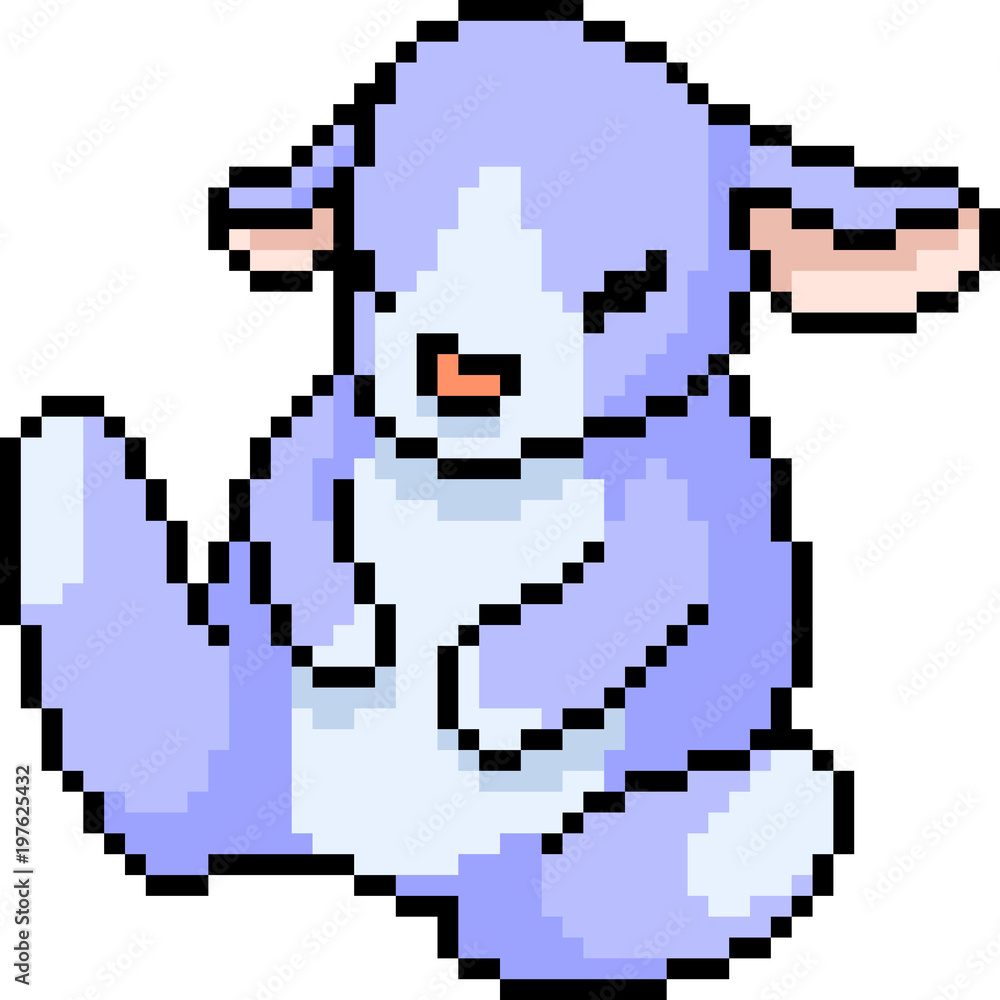 Obraz premium vector pixel art stuffed animal