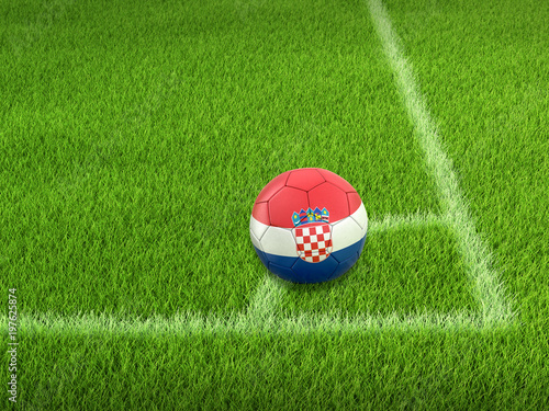 Soccer football with Croatian flag