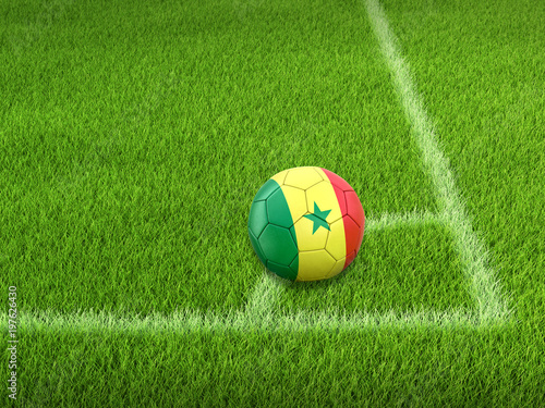 Soccer football with Senegal flag