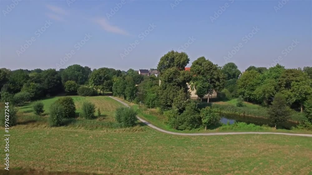 Aerial view of the Renaissance Castle in Luedinghausen, Germany Aerial view of the Renaissance Castle in Luedinghausen, Germany