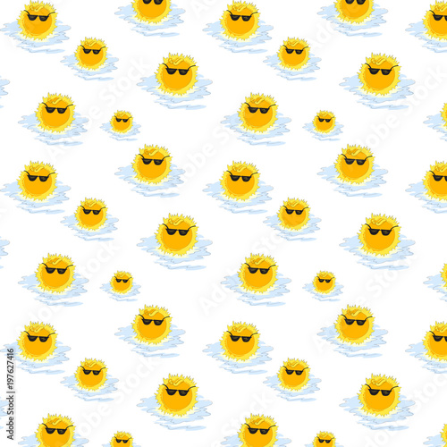 Sun in sunglasses, print