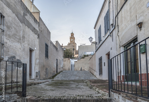 Street village in El Masnou, maresme region, province Barcelona, Catalonia. photo