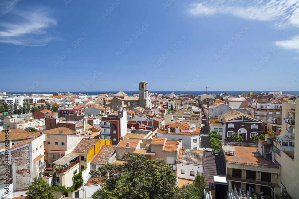 General view of the city of Malgrat de Mar, Maresme region, province Barcelona, Catalonia.
