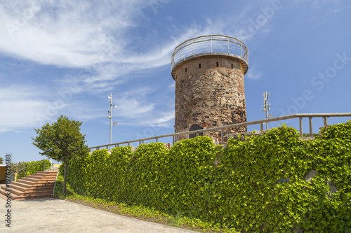 Ancient tower defense, Torreta del Castell in  the city of Malgrat de Mar, Maresme region, province Barcelona, Catalonia. photo