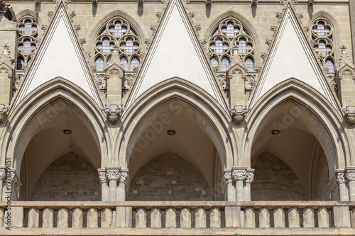 Cathedral or La Seu, Collegiate Basilica of Santa Maria,gothic style, detail facade, Manresa,province Barcelona,Catalonia.
