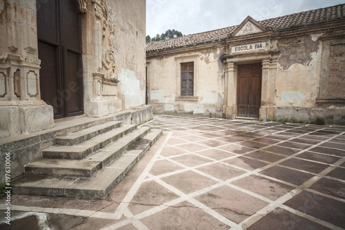 Photography Ancient church and school, Sant Antoni Padua baroque style, Escola Pia, Piarists Moia, Moianes region comarca, province Barcelona, Catalonia