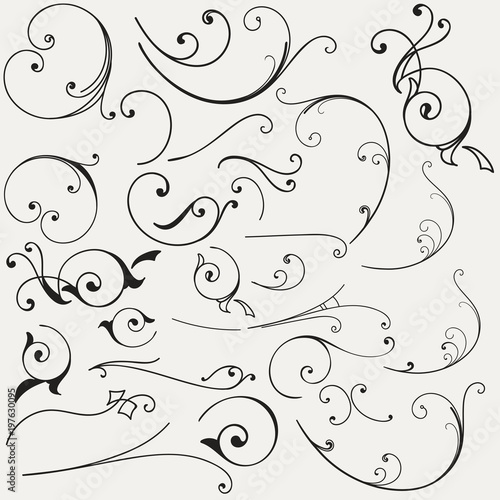 Collection of vector flourishes for design