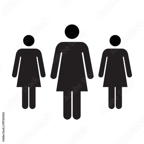 People Icon Vector Group of Women Team Symbol for Business Infographic Design in Glyph Pictogram illustration