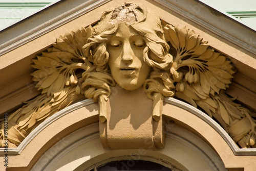 Architectural decoration of building in Prague, Czech Republic